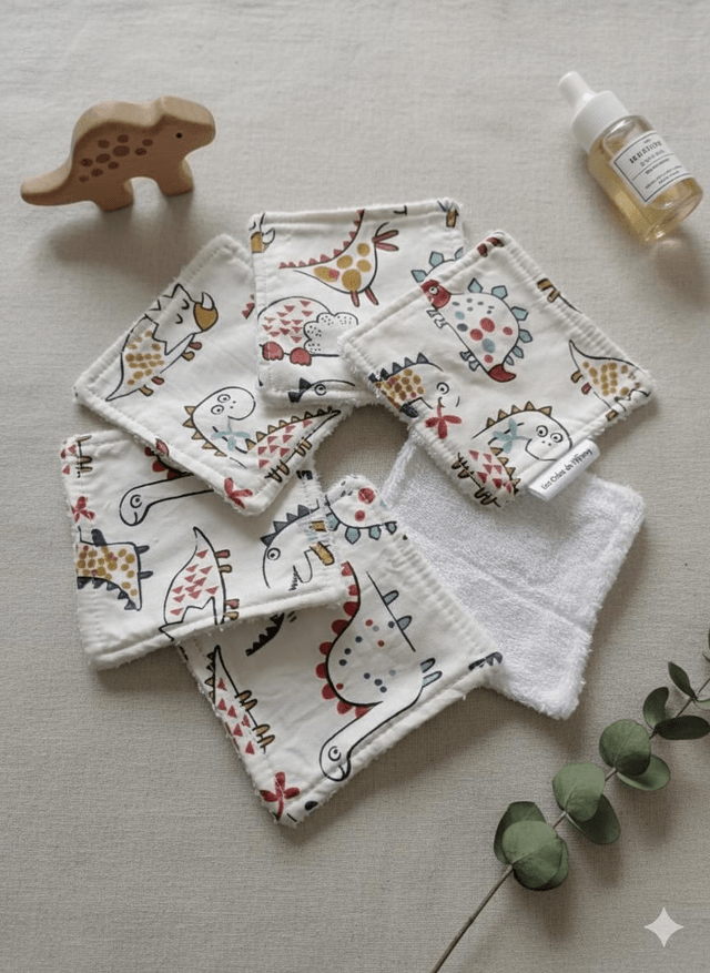Lingettes lavables bébé.