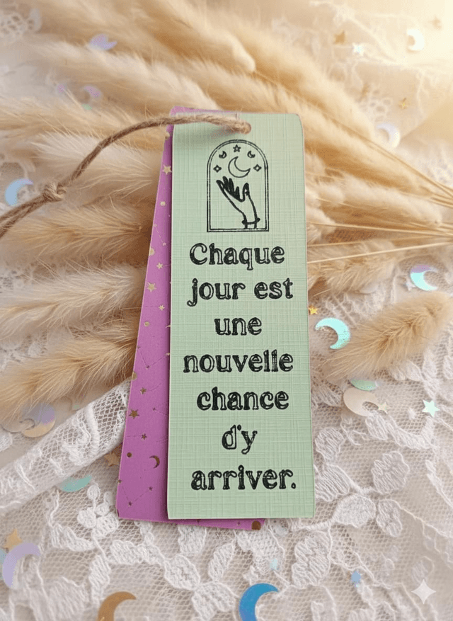 Marque page, citation mantra.